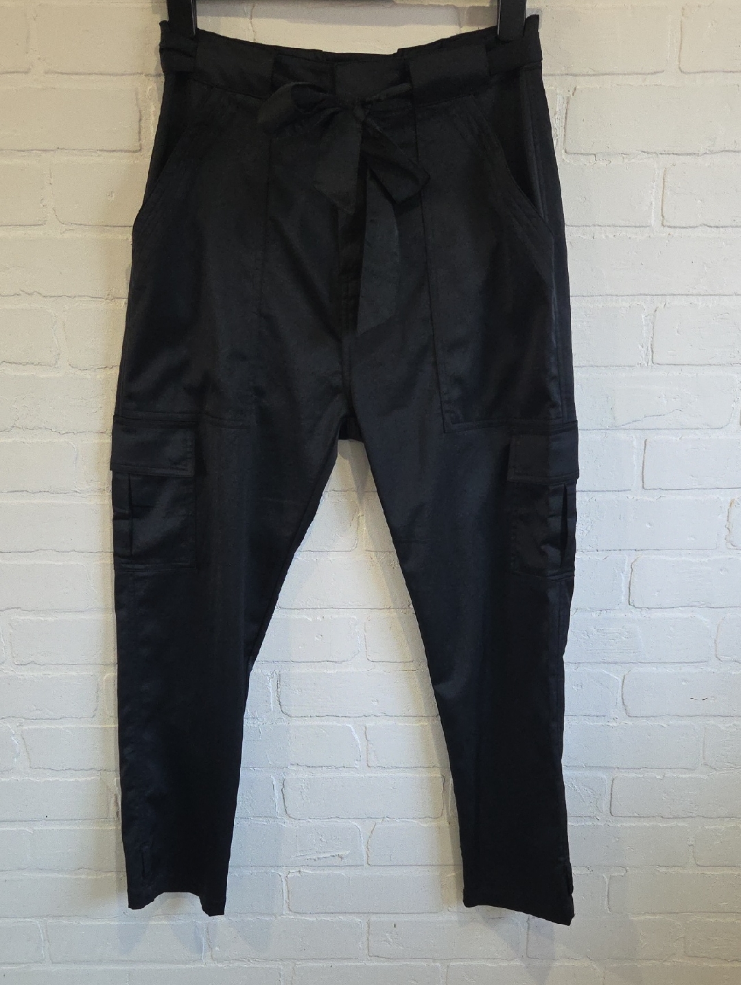 Joie Black Cargo Tie-Waist Pants